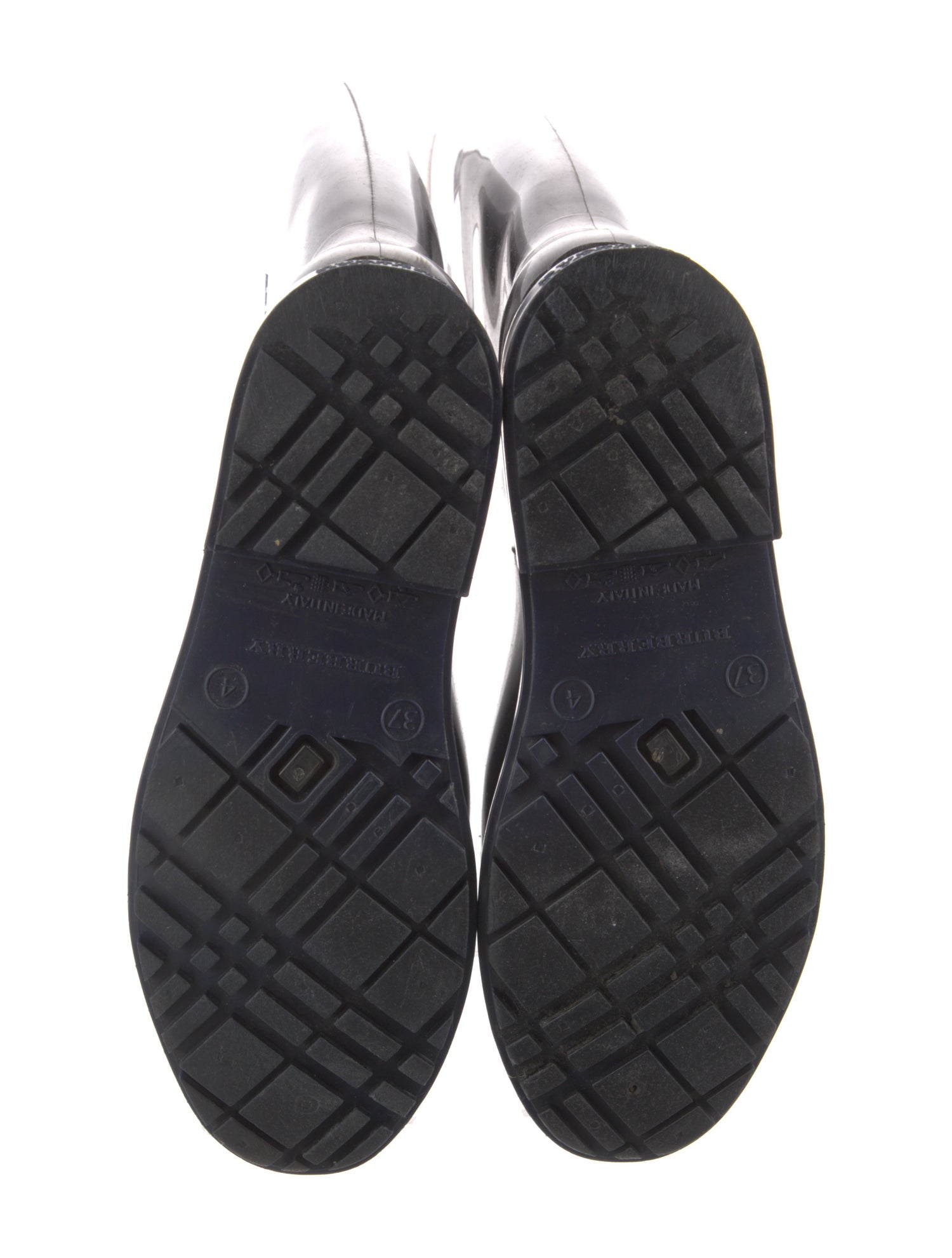 Burberry Super Nova Check Pattern Rubber Rain Boots